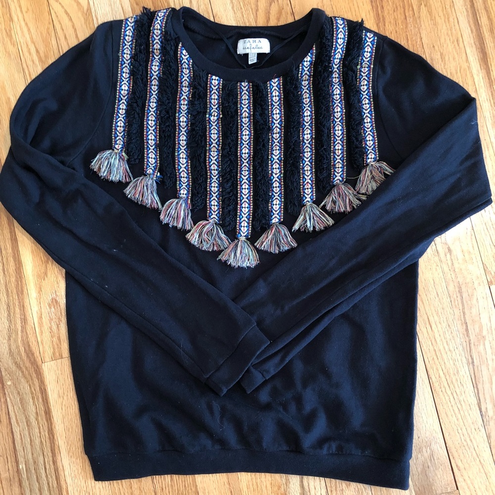Black embroidered sweatshirt